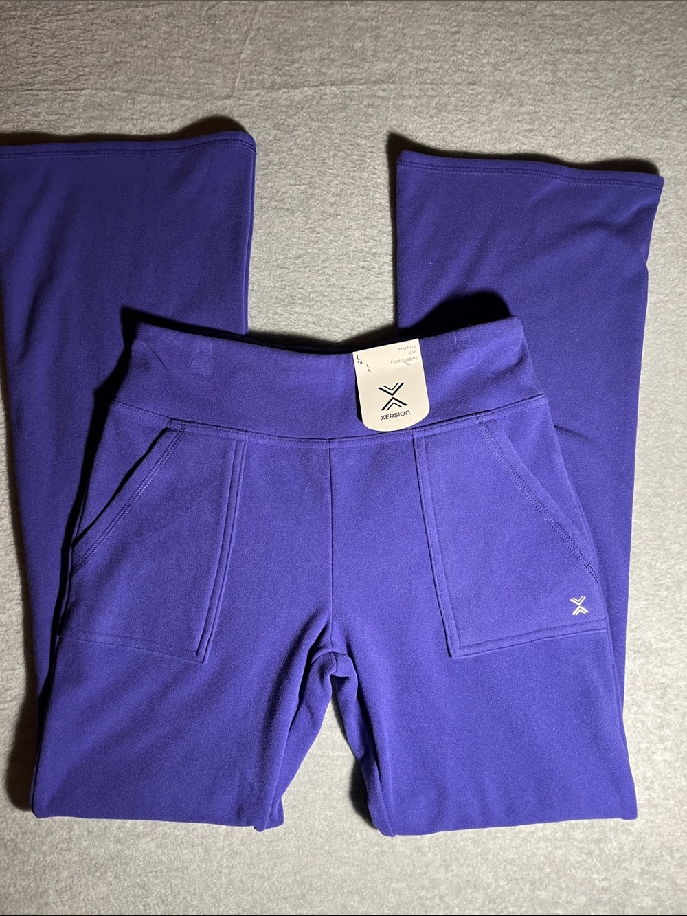 Xersion Girls' Purple Stretch Flare Sweatpant leggings
